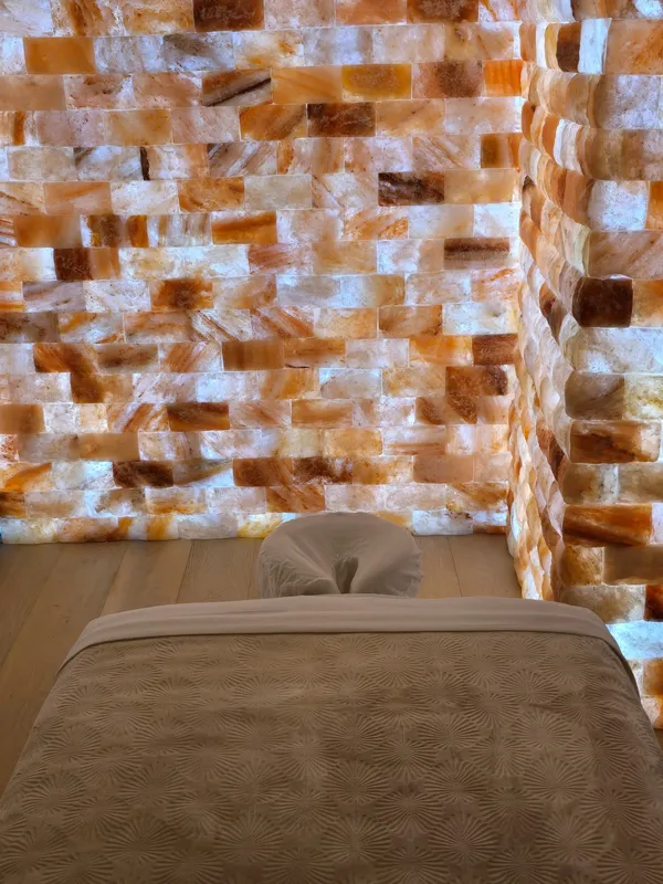 Himalayan salt room massage experience in Boston spa
