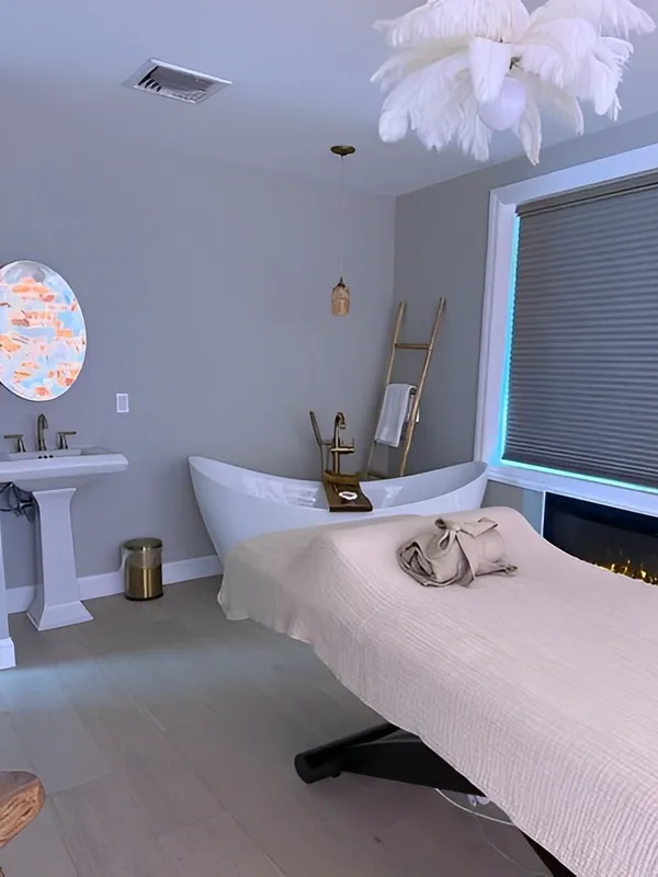 Luxury massage treatment room at Philip Edward Salon and Spa in Charlestown Boston