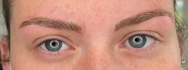 Microblading eyebrow results at Philip Edward Salon and Spa in Boston