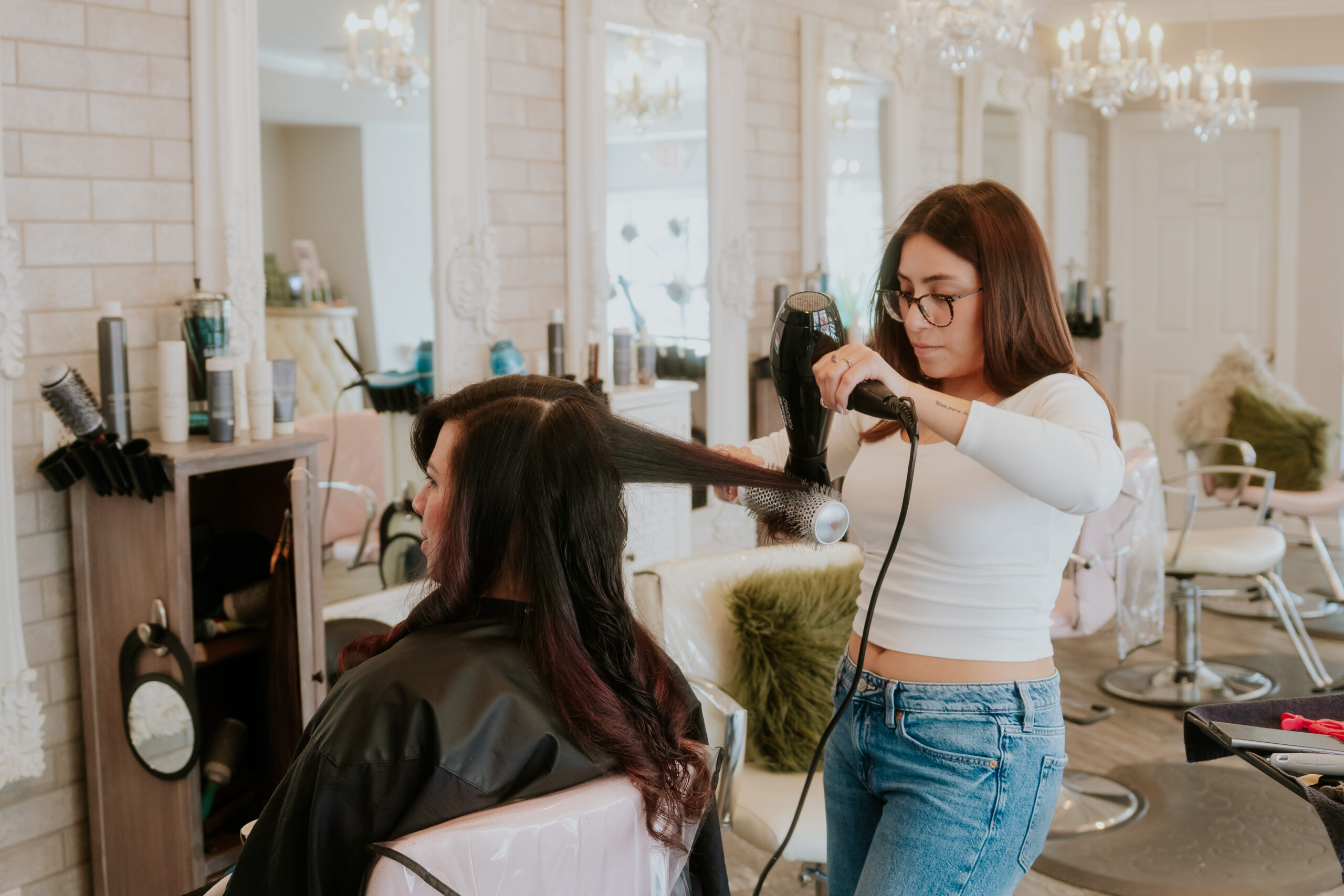 Luxury salon hair wash and conditioning treatment in Boston
